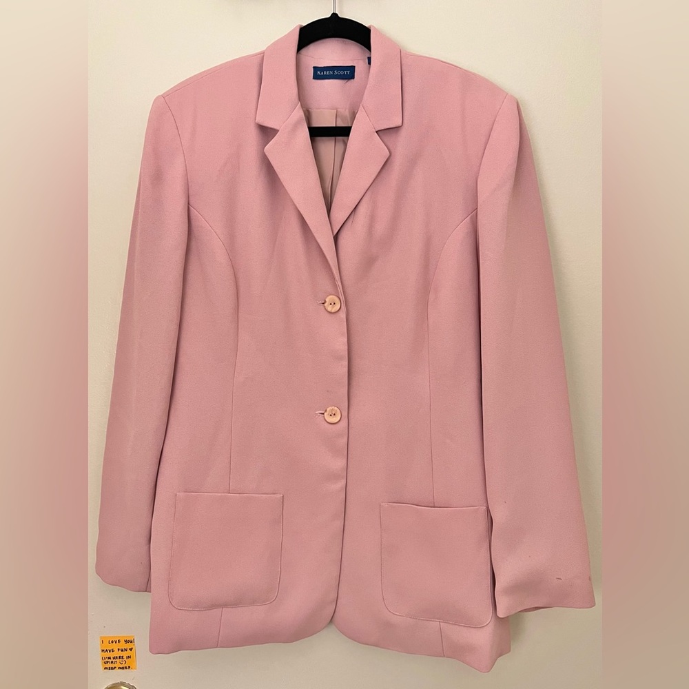 Karen Scott Pink Blazer - Picture 1 of 7